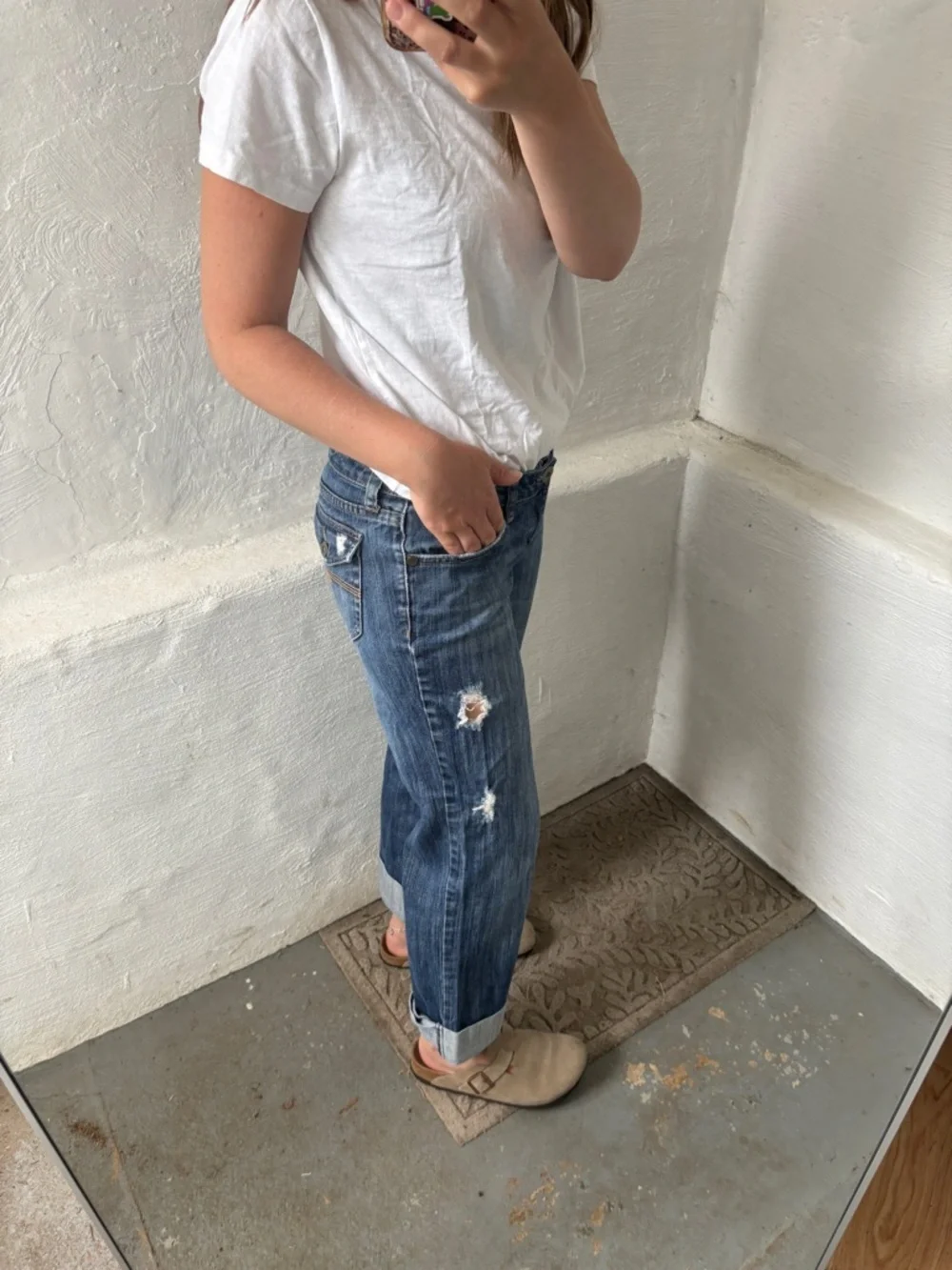 Womans arizona jeans distressed relaxed boyfriend jeans - Picture 10 of 10